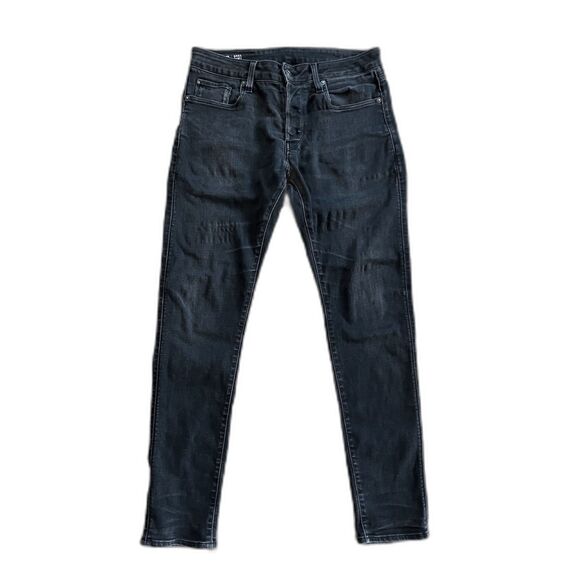 G-STAR RAW Black 3301 Slim Tapered Denim Jeans Pants Trousers  Mens Size 30 - Picture 2 of 11